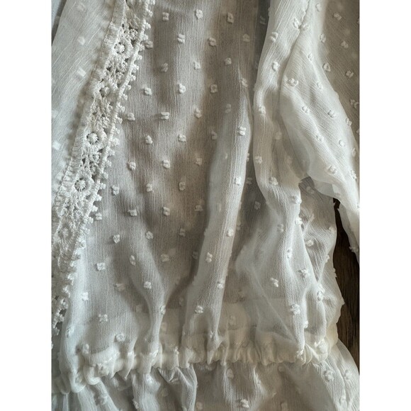 Miss Ord Lace Overlay Wedding Cover Up Beach Boho Contemporary Tie Cardigan Sz L - Picture 7 of 7